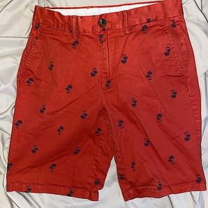 Men’s Waist Size 29 Ultimate Slim Orange palm tree shorts